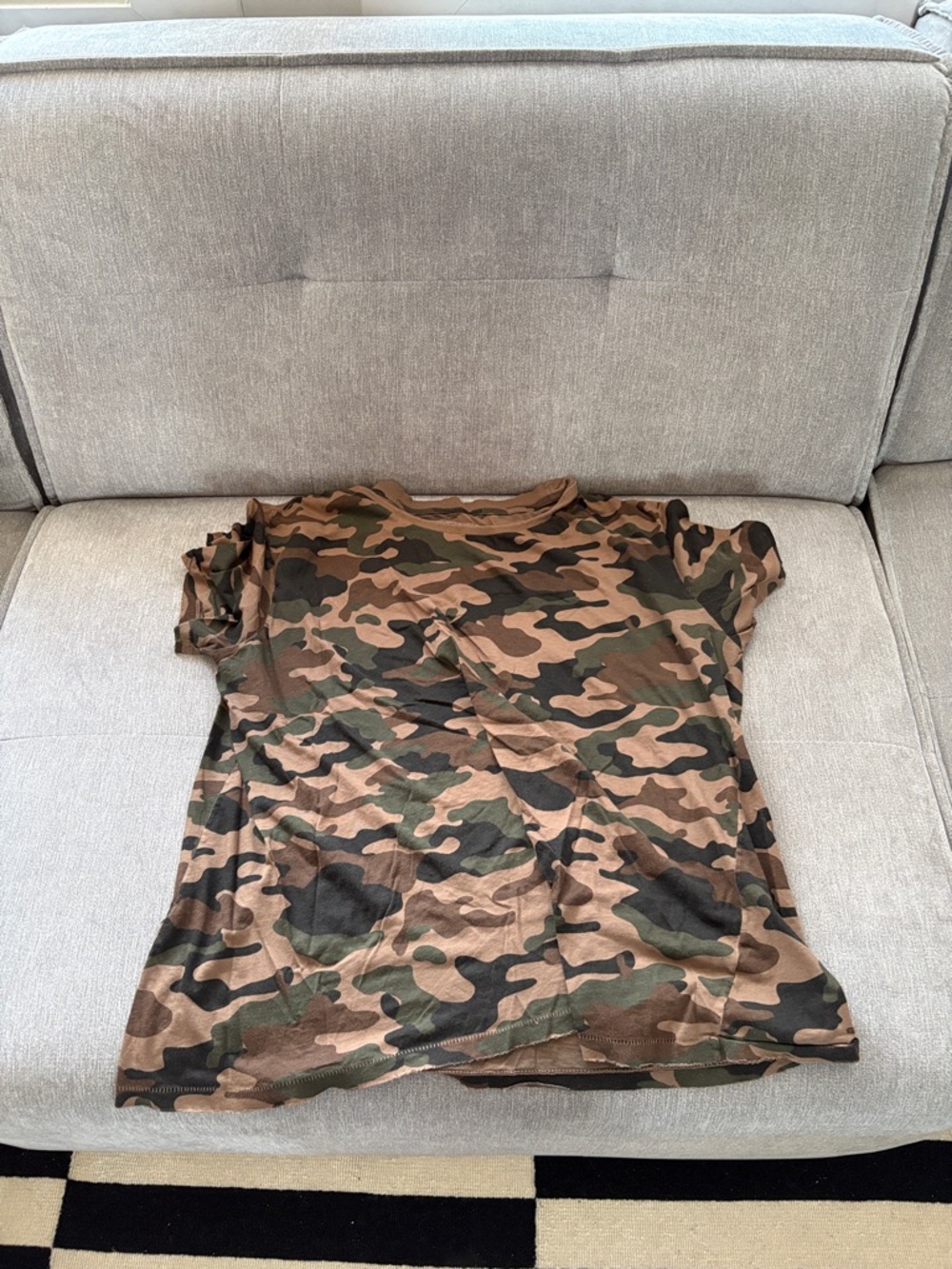 Nili Lotan Women's Camo Short Sleeve Tee - Green, Brown, Black